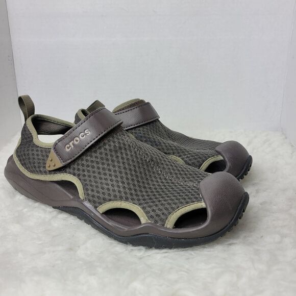 Crocs Swiftwater Men's Size 9 Sandals Fit Mesh Deck Water Slide Fishing Shoes - Picture 1 of 10